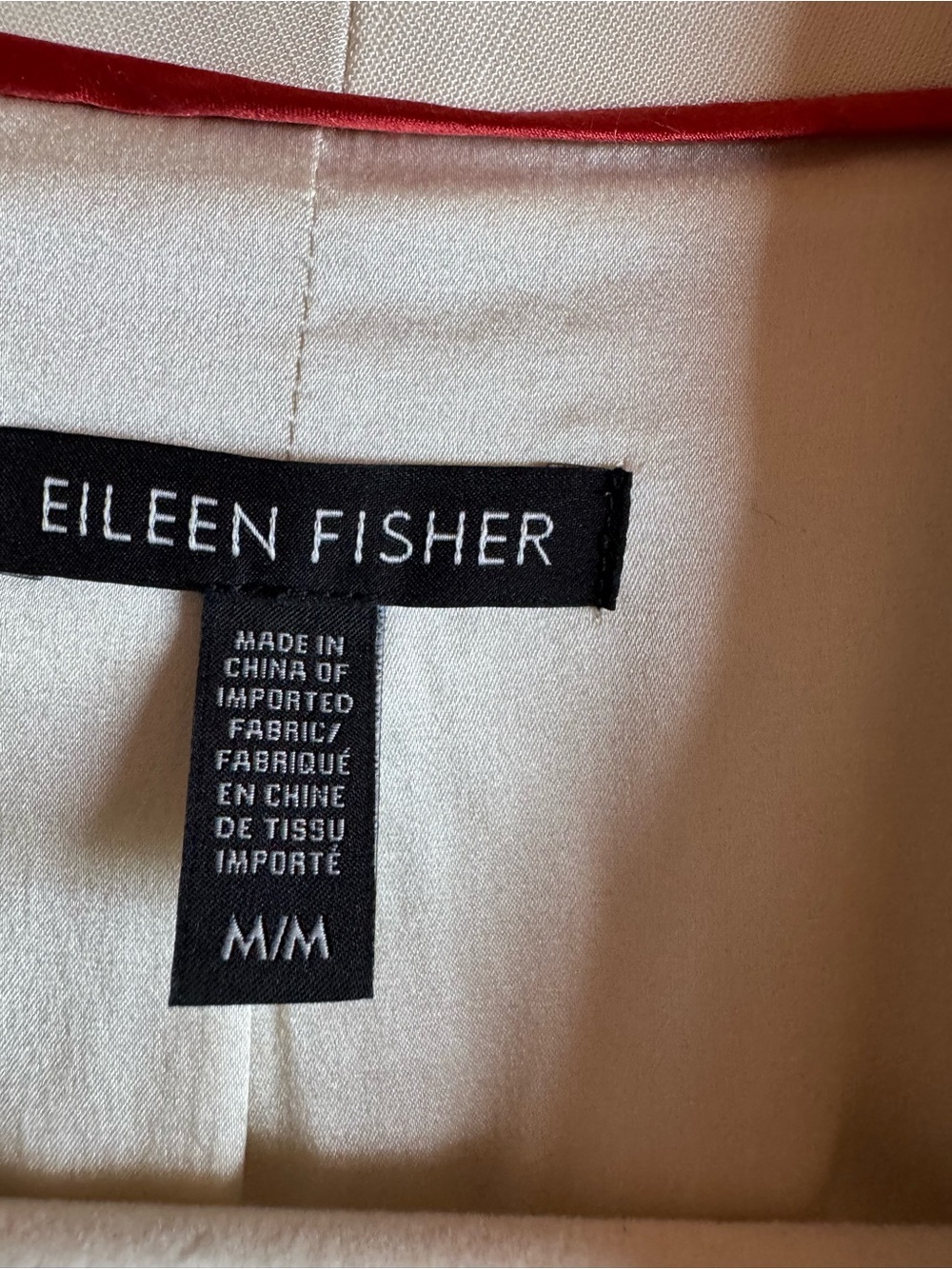 Eileen Fisher Tencel Silk Lined Long Jacket Ivory Medium 3/4 Sleeve - Picture 3 of 7